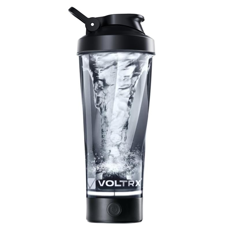 VOLTRX Premium Electric Protein Shaker Bottle, Made with Tritan - BPA Free - 24 oz Vortex Portable Mixer Cup/USB Rechargeable Shaker Cups for Protein Shakes