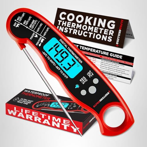 Alpha Grillers Meat Thermometer Digital – Instant Read Food Thermometer for Cooking & Grilling – Professional Kitchen Gift for Men, Dad & Mom