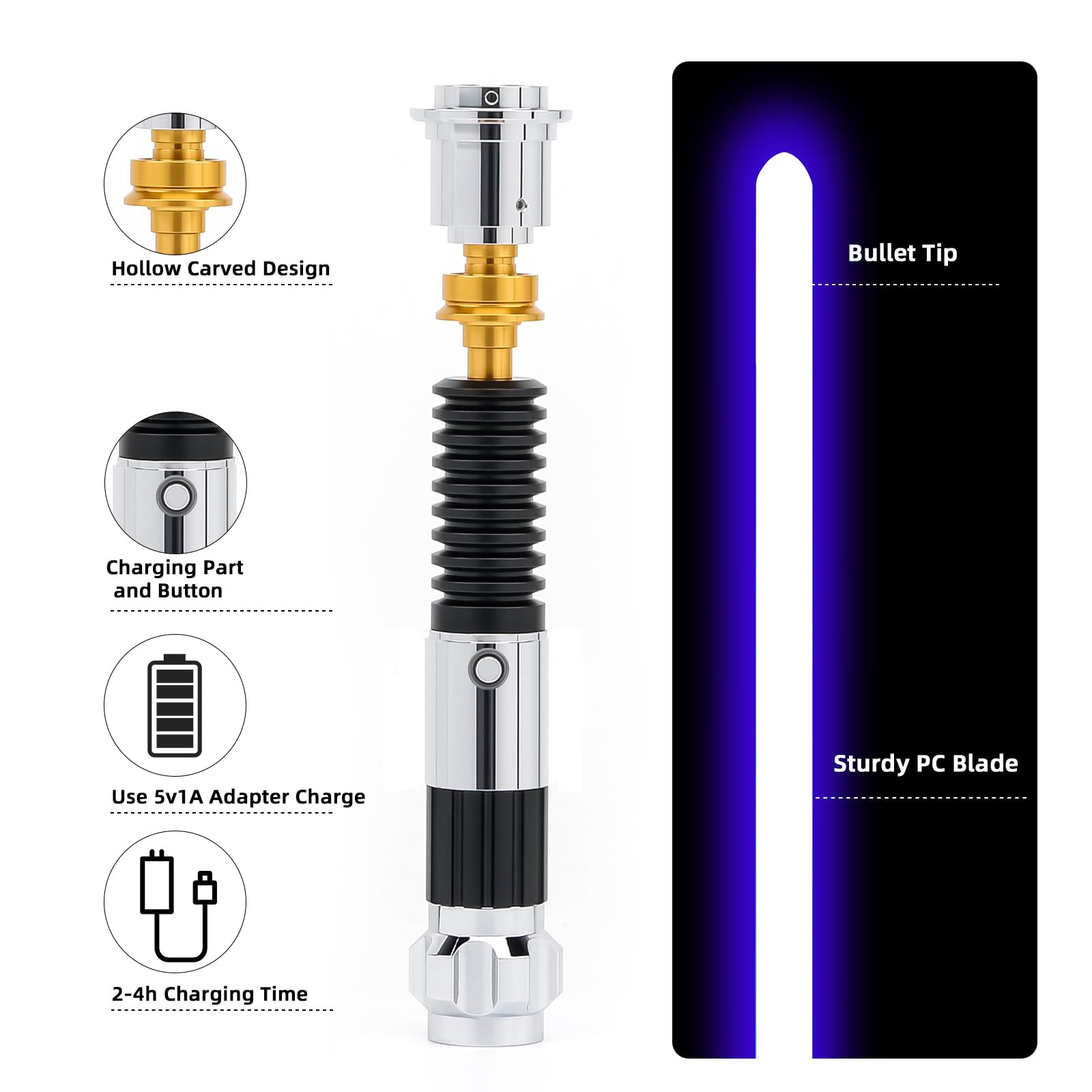 Saberforms Lightsaber Dueling Light Saber with 12 RGB Colors 16 Sound Fonts and Motion Control, Force FX Lightsabers with Premium Metal Handle and Replaceable Blade, Light Sabers for Adults, Kids
