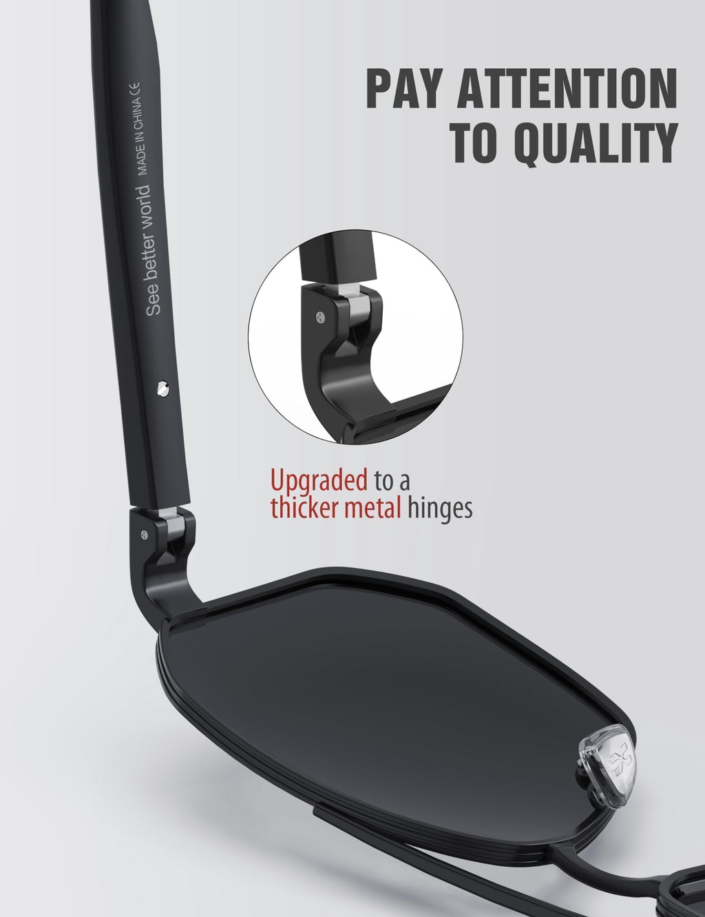 LUENX Aviator Sunglasses for Men Square Polarized Polygon Lens - UV 400 Protection with Accessories(Black Lens)