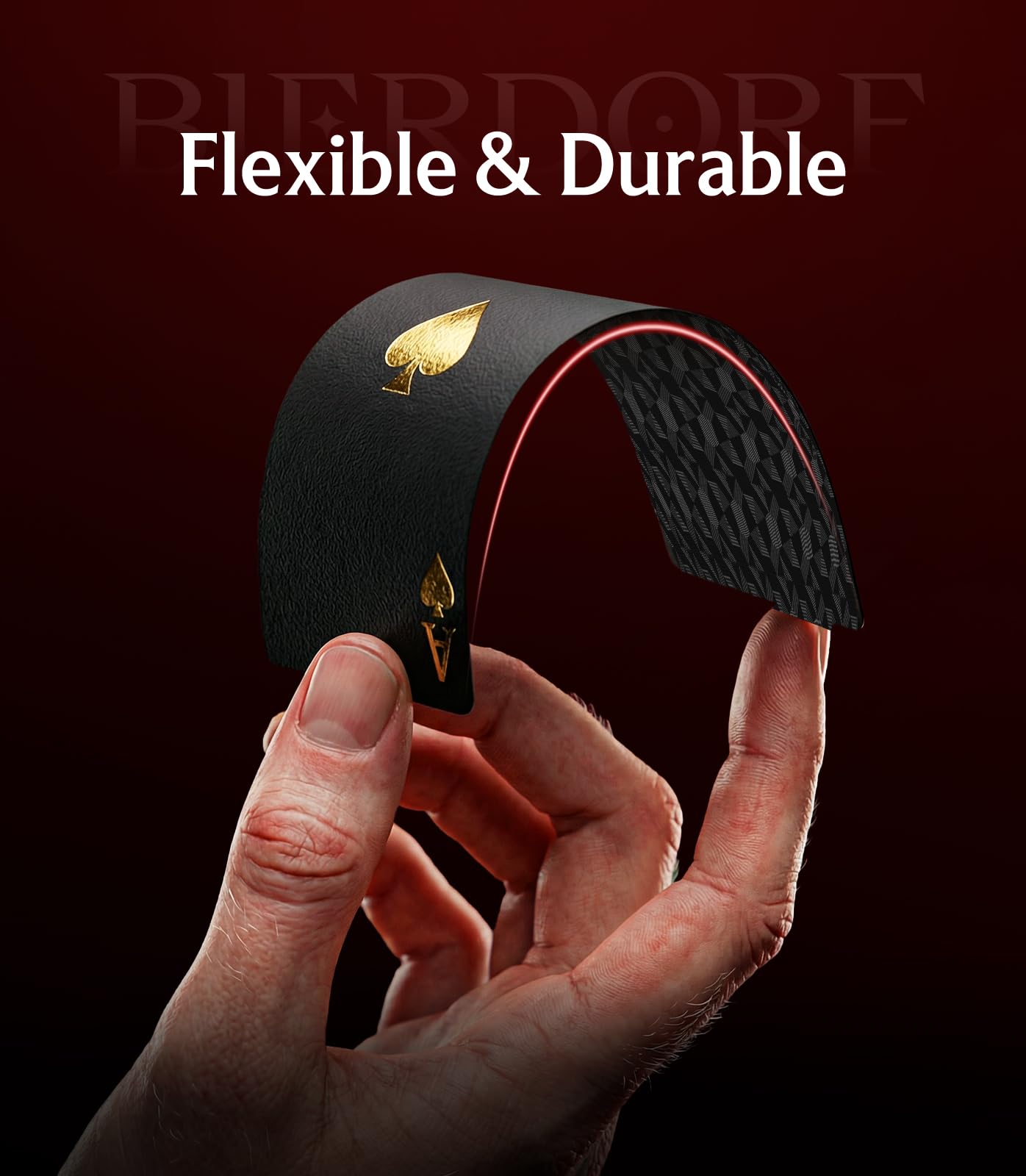 BIERDORF Diamond Waterproof Black Playing Cards, Poker Cards, HD, Deck of Cards (Black)