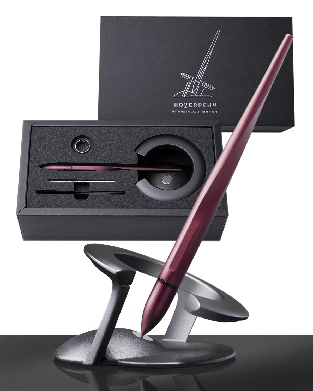 novium Hoverpen Interstellar, Mars Magma, Ballpoint Pen, Unisex, 23.5 Degree Angle, Schmidt Ballpoint Cartridges, Smooth Writing, No Spills, No Spotting, No Explosions