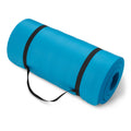 Amazon Basics 1-Inch Extra Thick Workout Exercise Yoga Mat with Carrying Strap, 74" x 24", Aqua