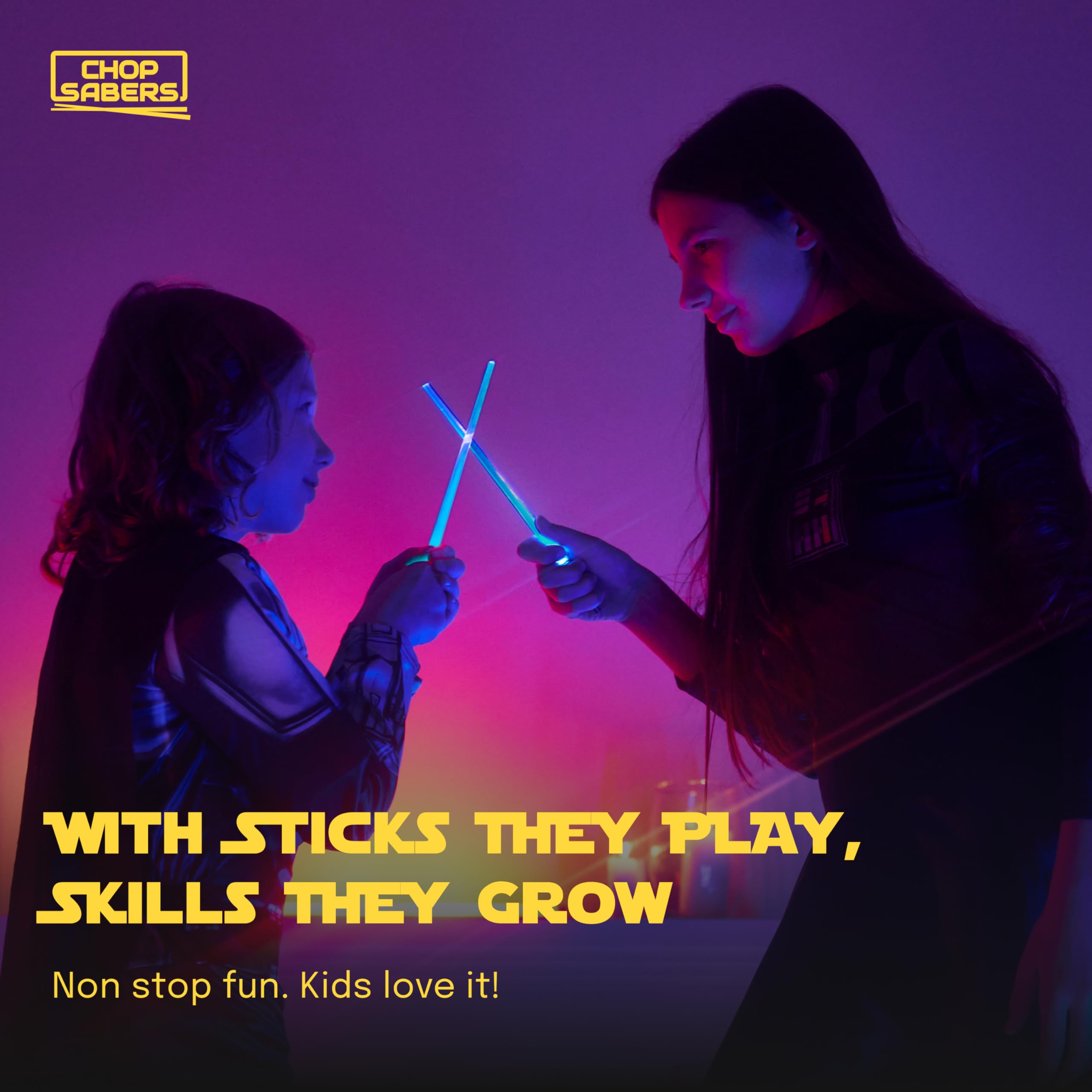 ChopSabers Lightsaber Led Light Up Chopsticks (1 Pair, Blue)