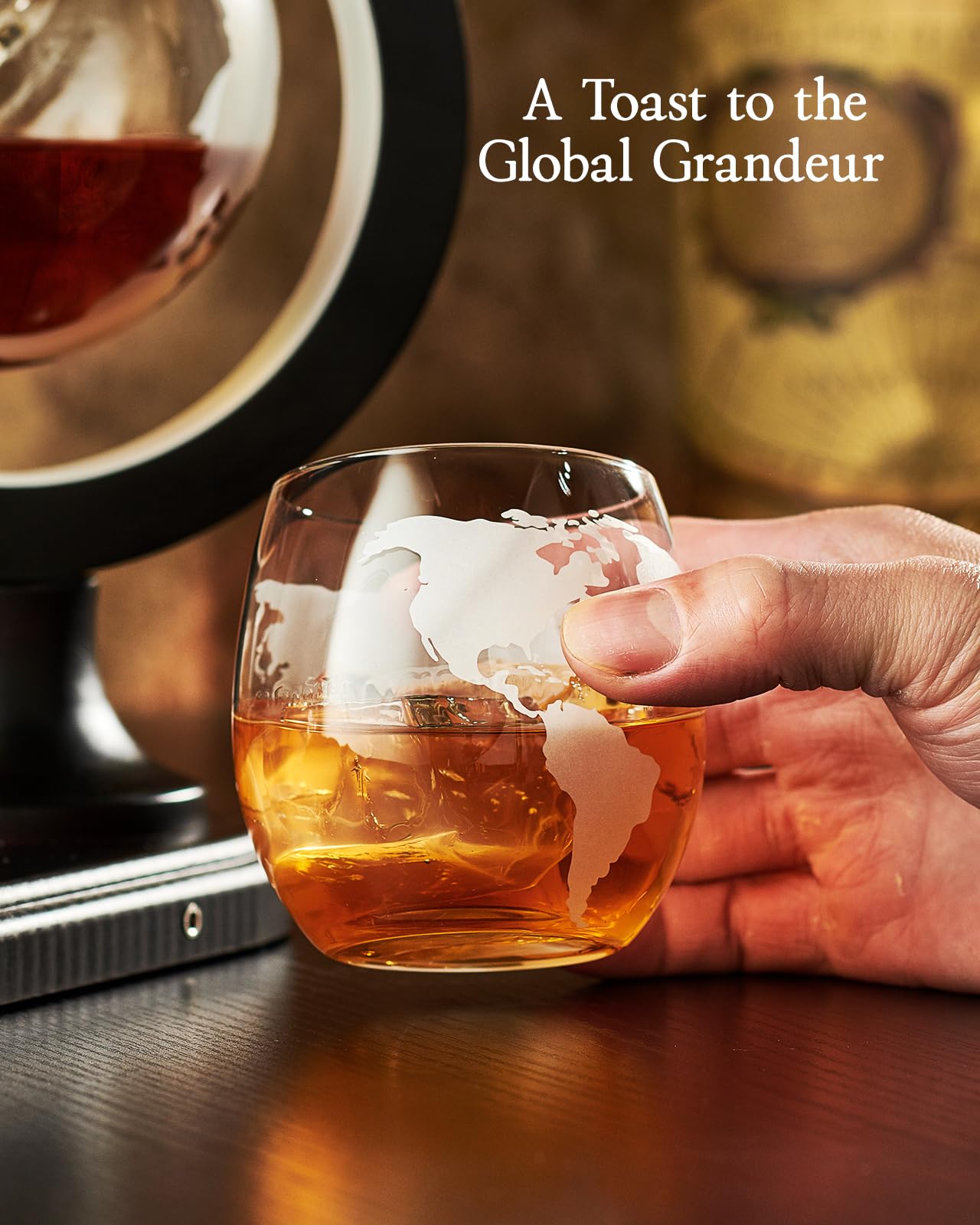 Gifts for Men Dad, Kollea Unique Light Up Whiskey Globe Decanter Sets with 7 RGB Colors, Cool Christmas Birthday Gift for Men, Funny Anniversary Present for Him Husband