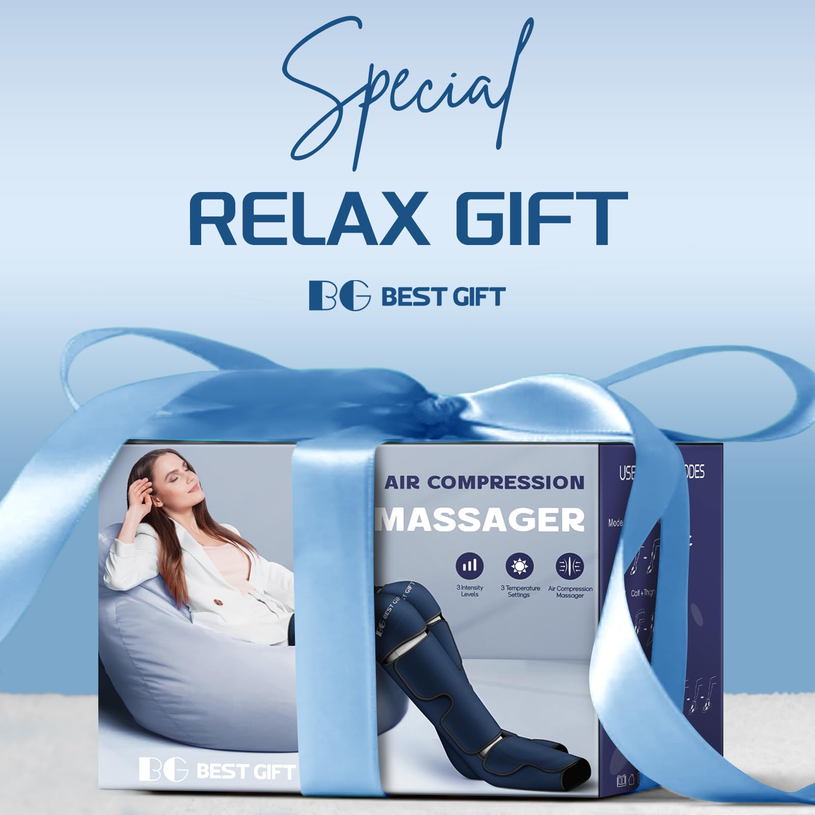 Gifts for Dad Mom Men Women Christmas Mothers Day, Fathers Day, Air Compression Massager with Heat for Foot, Leg, Calf, Thigh, Knee, Helpful for Vericose Veins, Muscle Fatigue, Cramps, Swelling, Edema