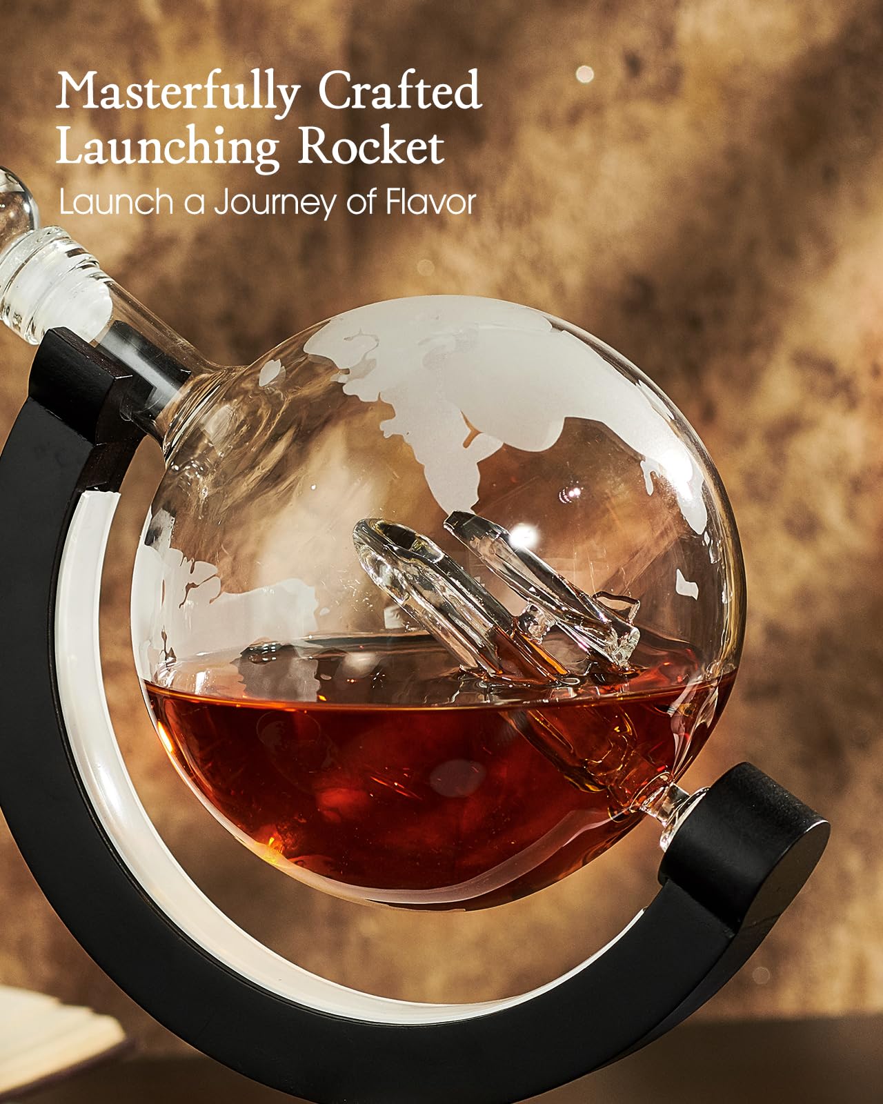 Gifts for Men Dad, Kollea Unique Light Up Whiskey Globe Decanter Sets with 7 RGB Colors, Cool Christmas Birthday Gift for Men, Funny Anniversary Present for Him Husband