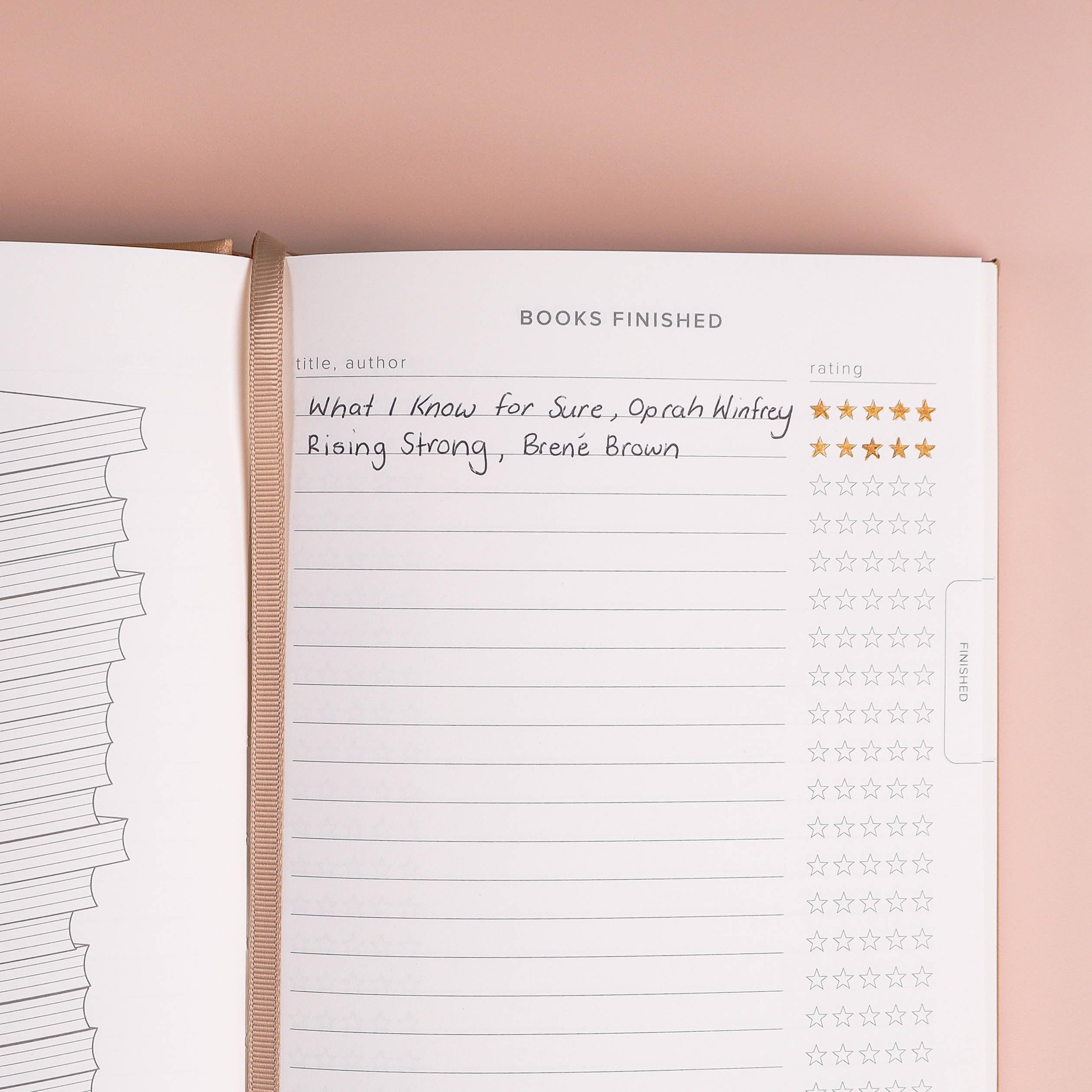 Kunitsa Co. Reading Journal - 105 reviews. Review and Track Your Reading. Book Journal for Book Lovers & Readers. Blush