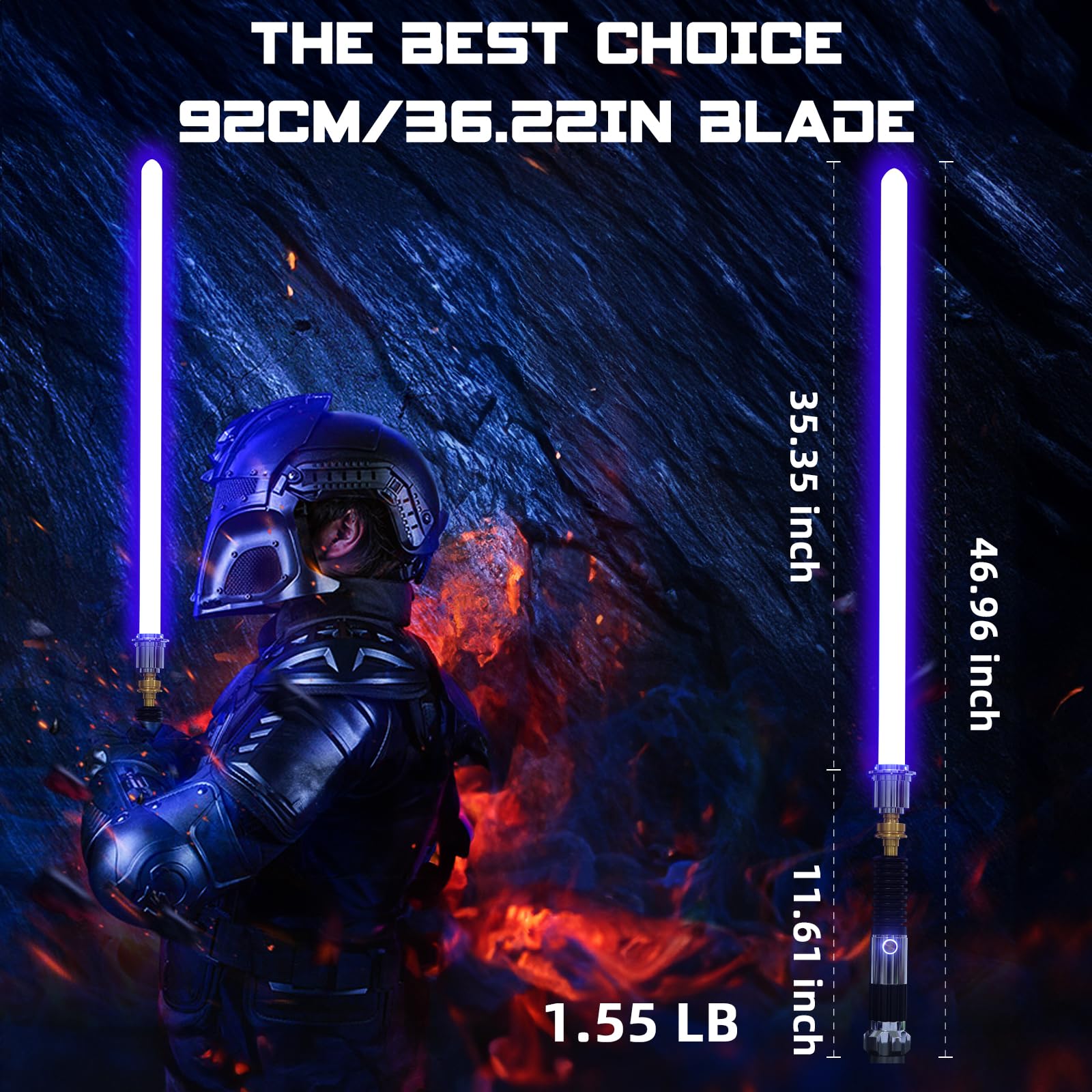 Saberforms Lightsaber Dueling Light Saber with 12 RGB Colors 16 Sound Fonts and Motion Control, Force FX Lightsabers with Premium Metal Handle and Replaceable Blade, Light Sabers for Adults, Kids