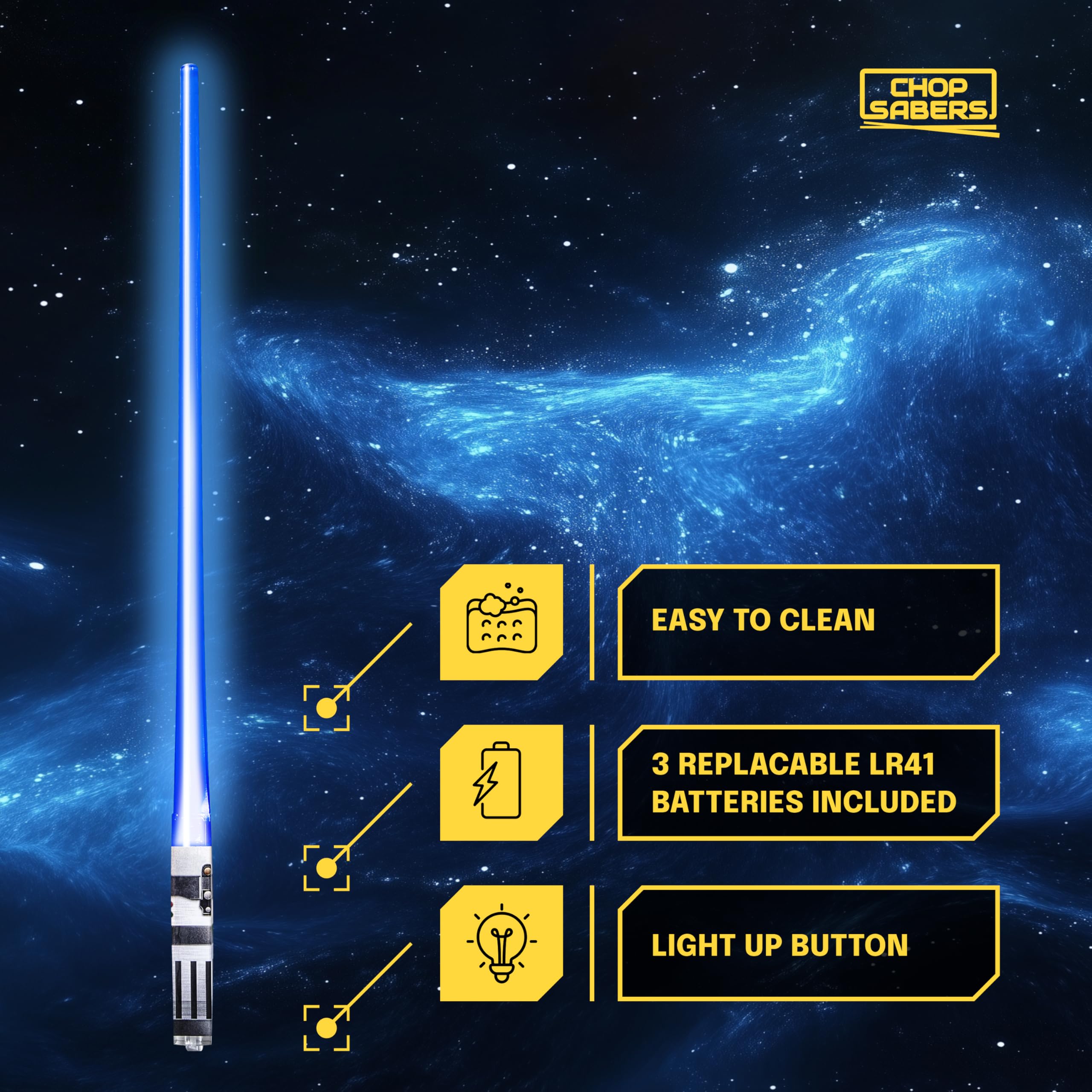ChopSabers Lightsaber Led Light Up Chopsticks (1 Pair, Blue)