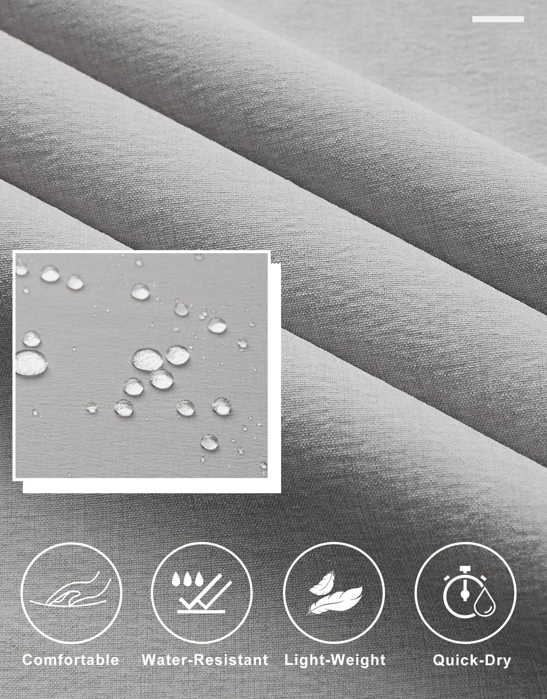 Libin Mens Golf Pants Classic Fit Stretch Work Dress Pants 32" Quick Dry Lightweight Business Casual Trousers Comfort Water Resistant, Light Grey, 34W x 32L